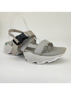 SOREL Kinetic Impact Sling Sporty Women's Size 9.5 Grey Leather Sandals NL4697